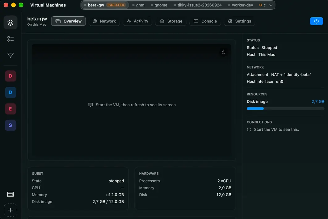 Virtual Machines app overview